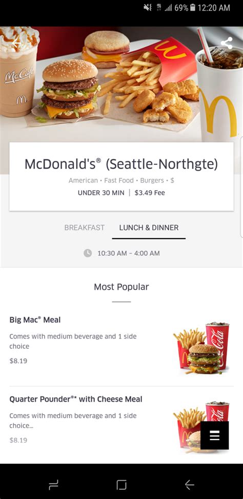 uber eats mcdonald's|Online Menu .